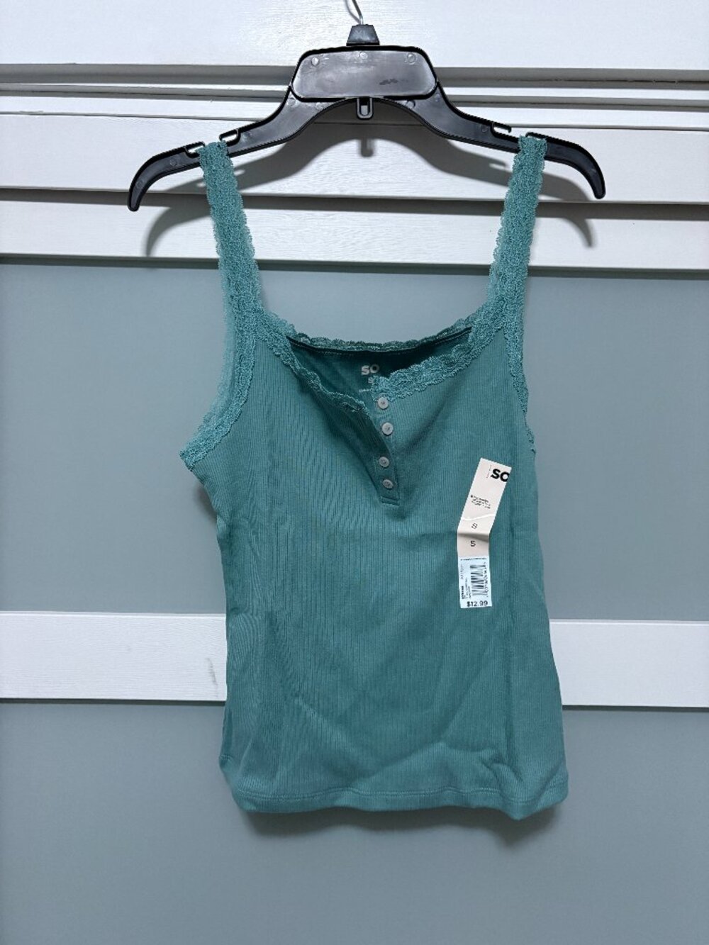 SO Kohls Juniors Baby Tank Albany Blue Knit sz Small S NEW